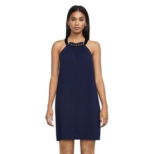 BCBGMAXAZRIA Roya Beaded Halter Dress